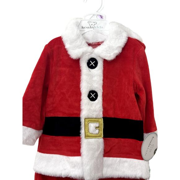 Koala Kids Santa Outfit Long-Sleeve Top Bottoms & Hat Multicolor 6-9 Months NWT - Picture 2 of 7